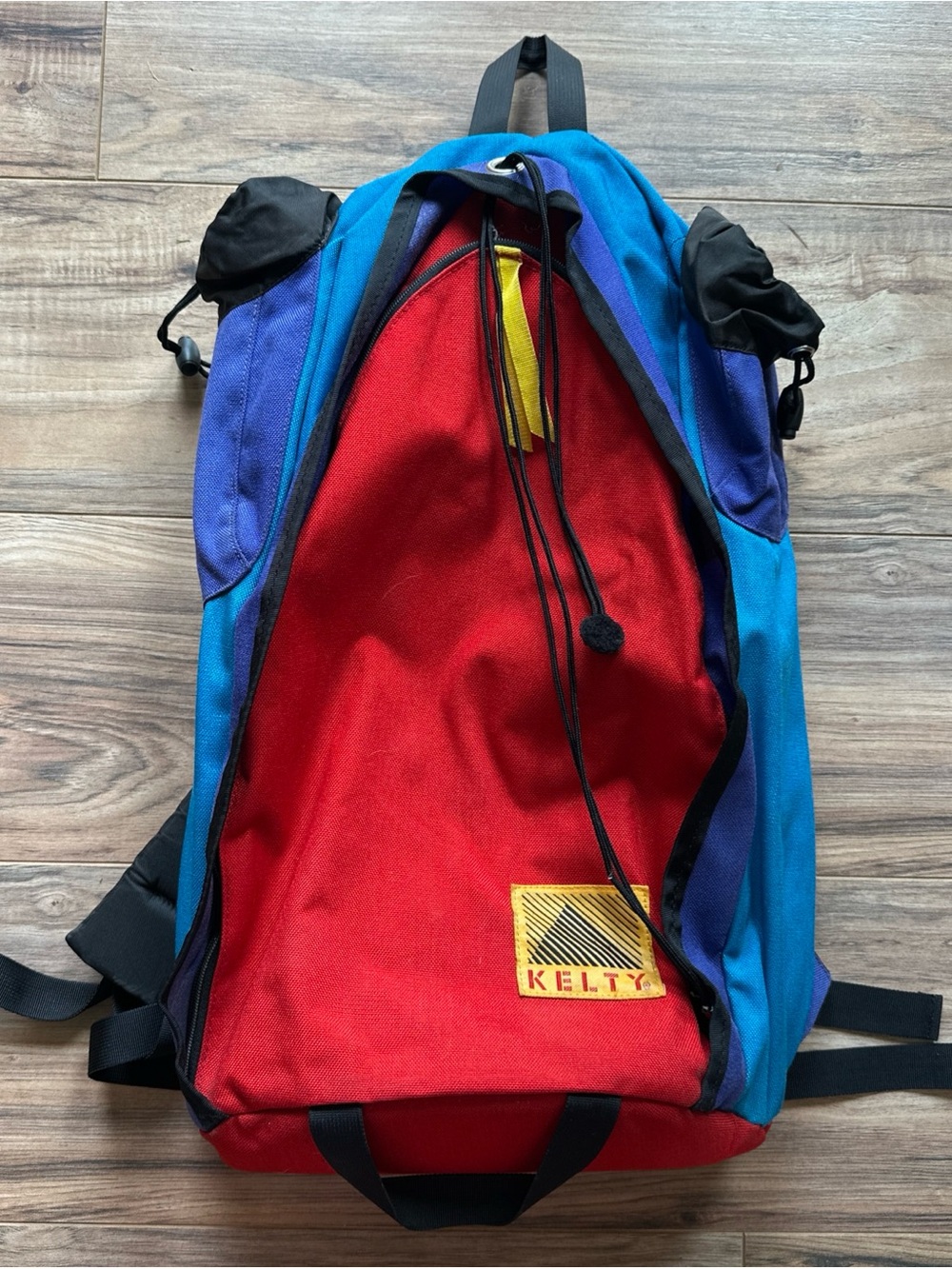 Vintage Kelty Zip Zap Backpack 80s 90s Colorblock Hiking School Red Blu Purple